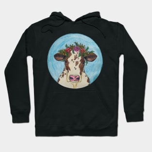 Bovine Wearing Flowers Hoodie